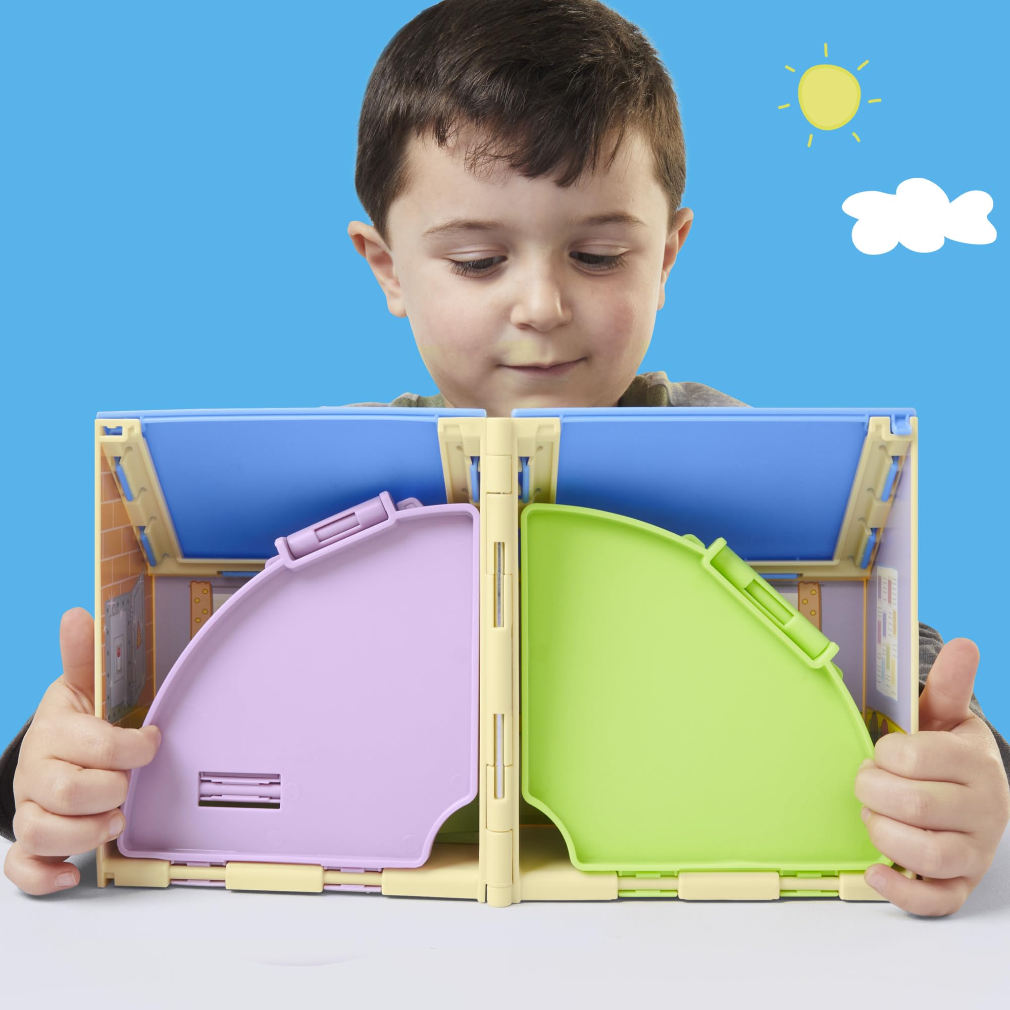 Peppa Pig hopscotch surface encourages active outdoor pretend play.