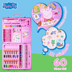 Peppa Pig Kids Art Set stamps add playful shapes to scenes.