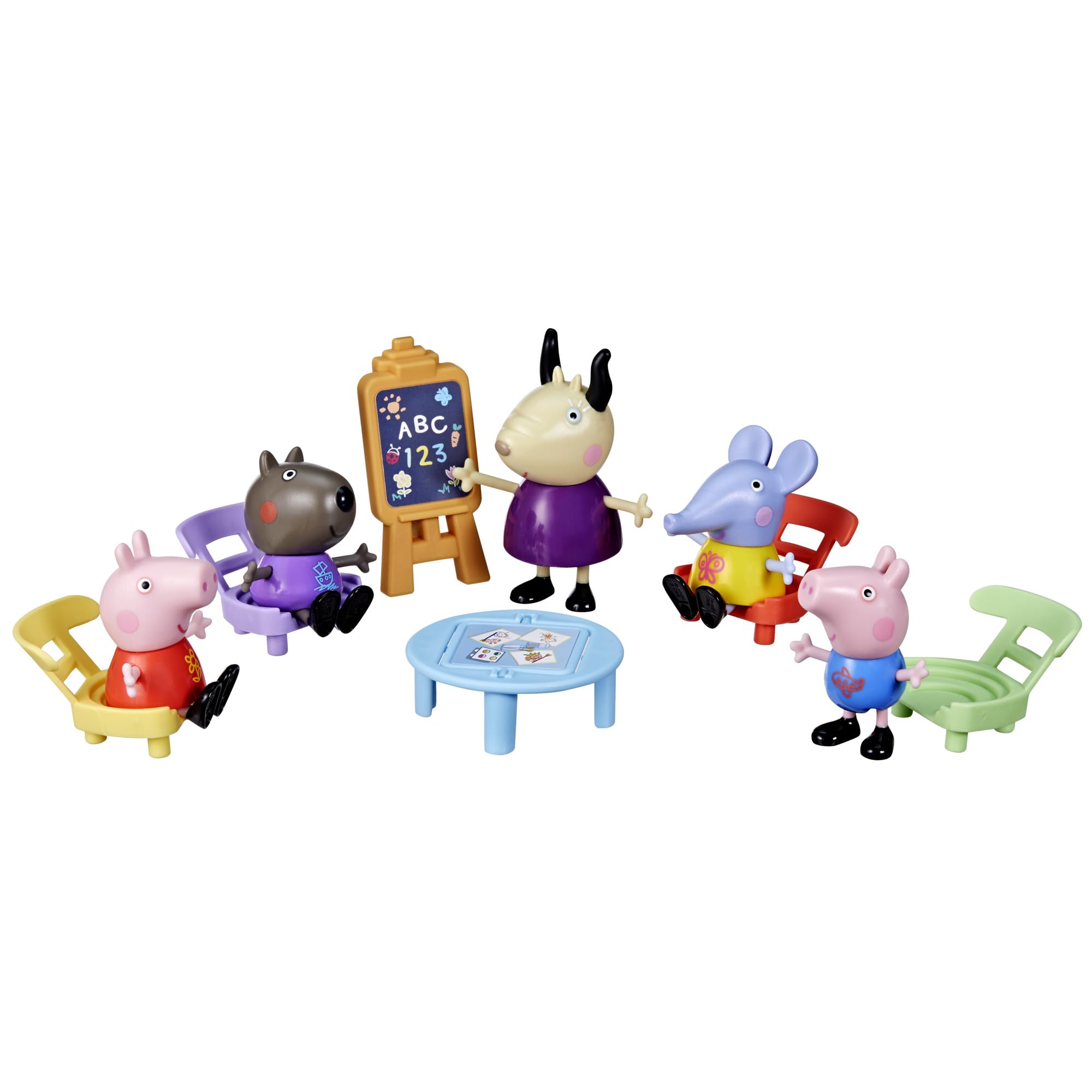 Peppa Pig Pep Peppas Playgroup Madame Gazelle figure ready for classroom roleplay.