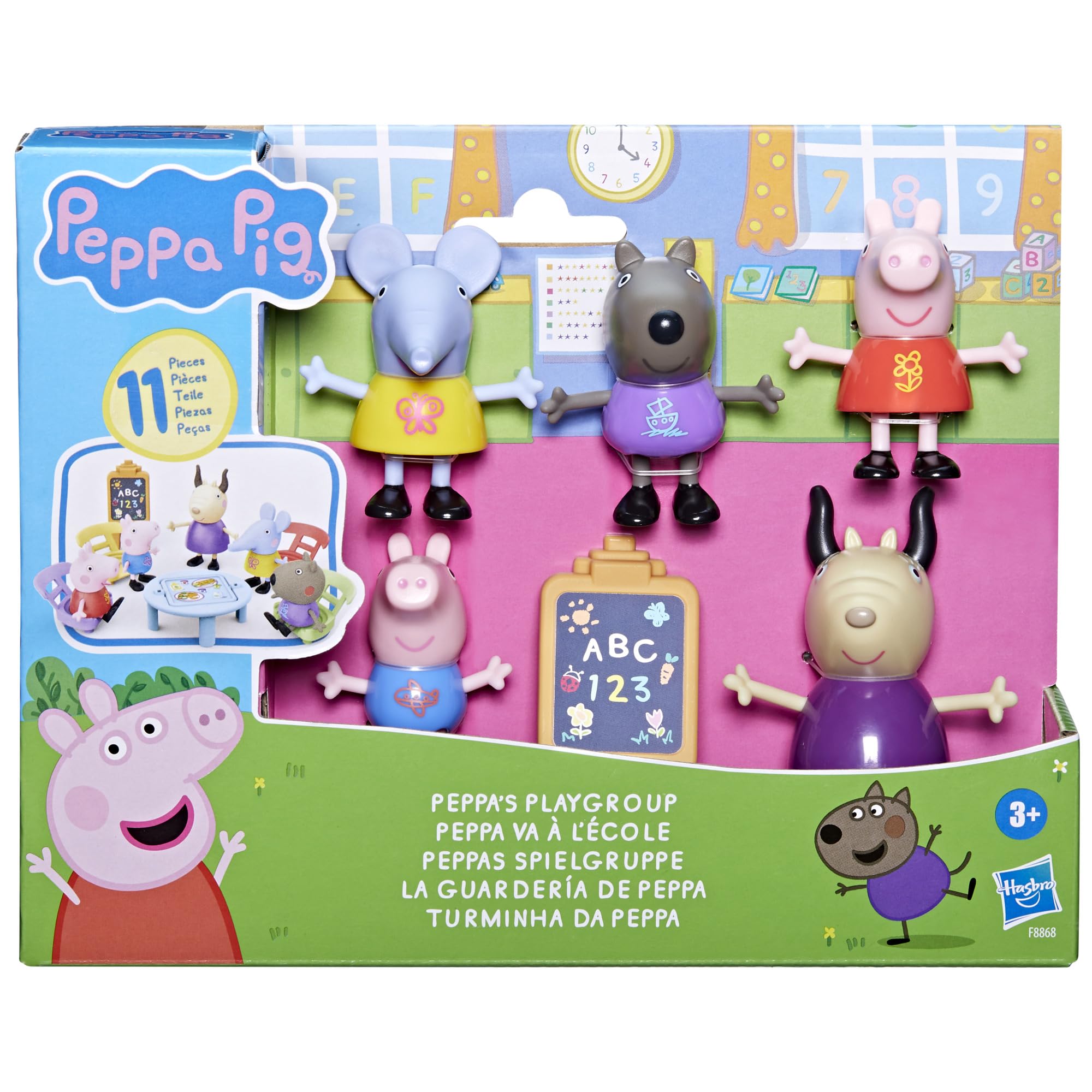 Peppa Pig Pep Peppas Playgroup Peppa Pig figure ready for imaginative play.