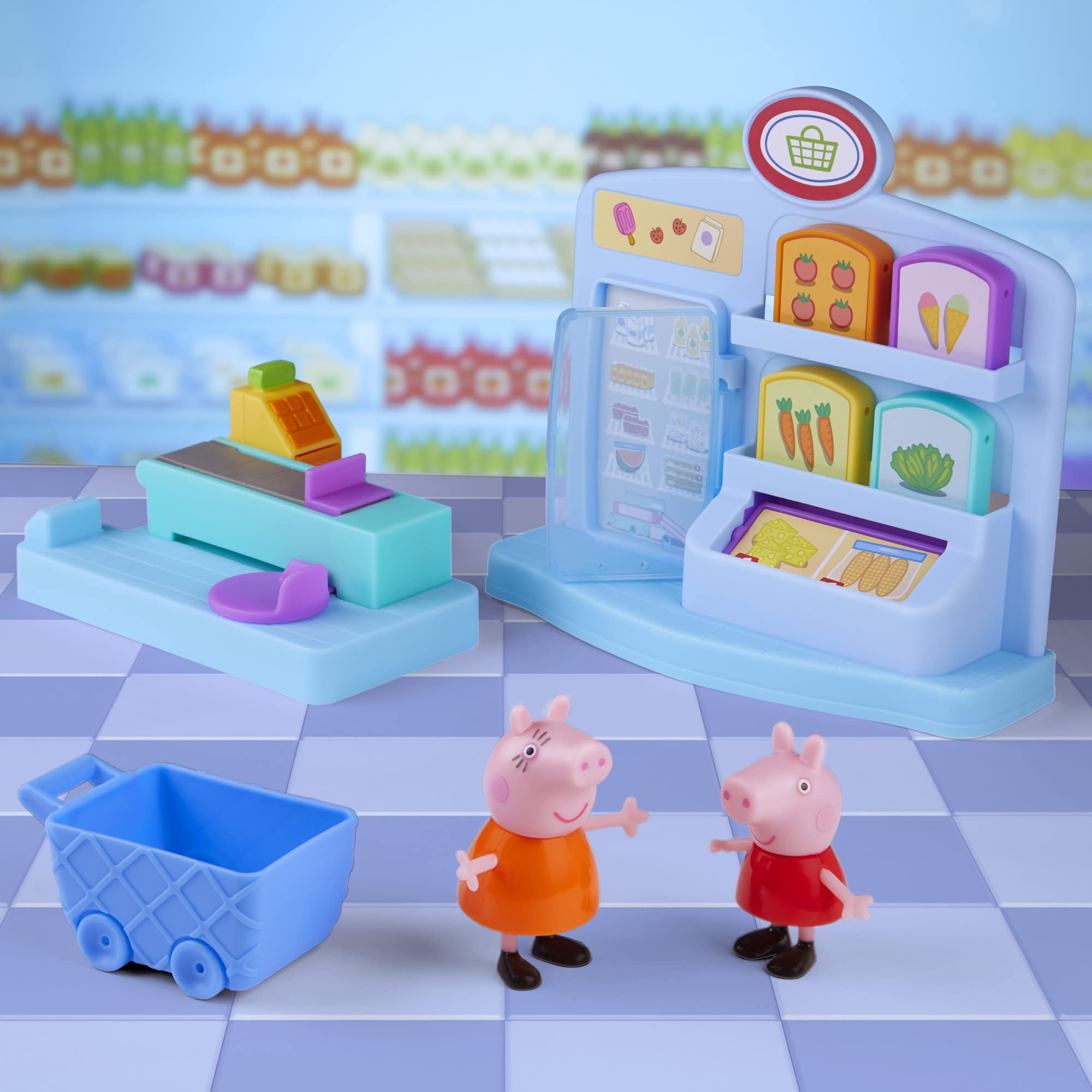 Peppa Pig four food accessories that fit inside the trolley for versatile pretend meals