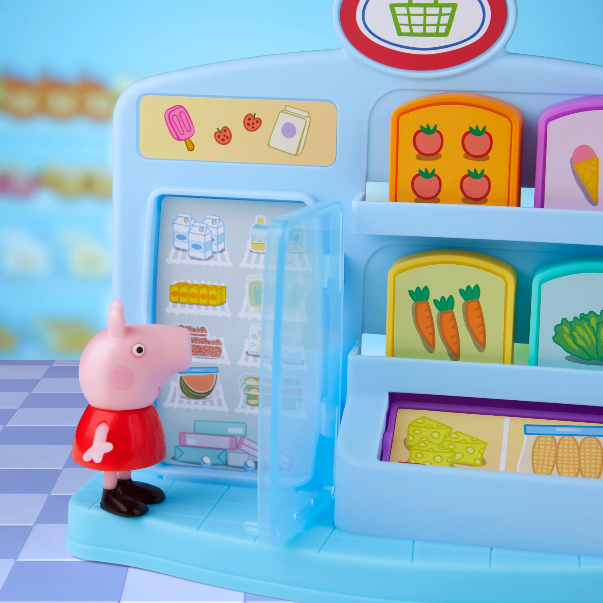 Peppa’s Adventures groceries on trolley for hands-on role play
