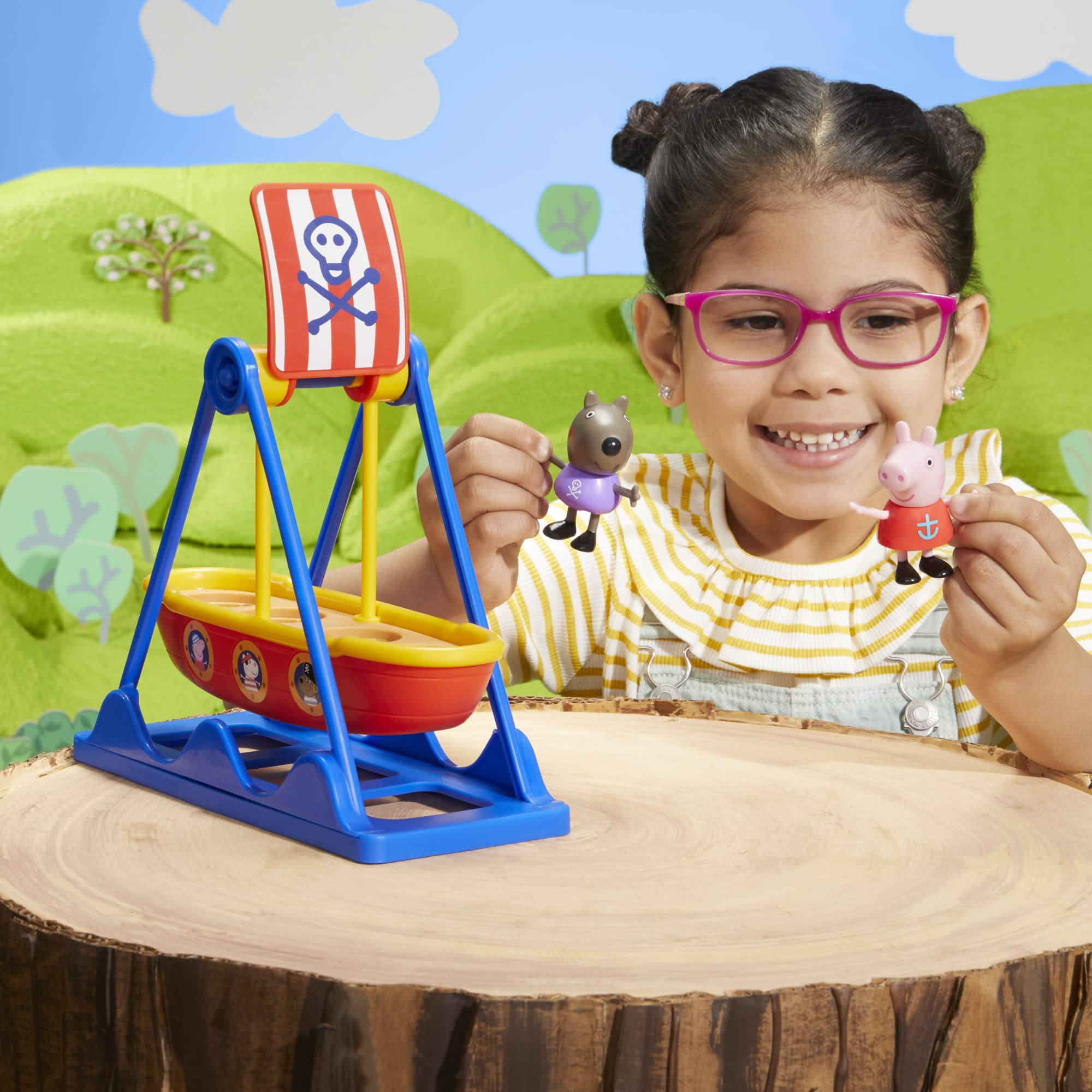 Peppa Pig pirate boat fits up to four figures for group play.