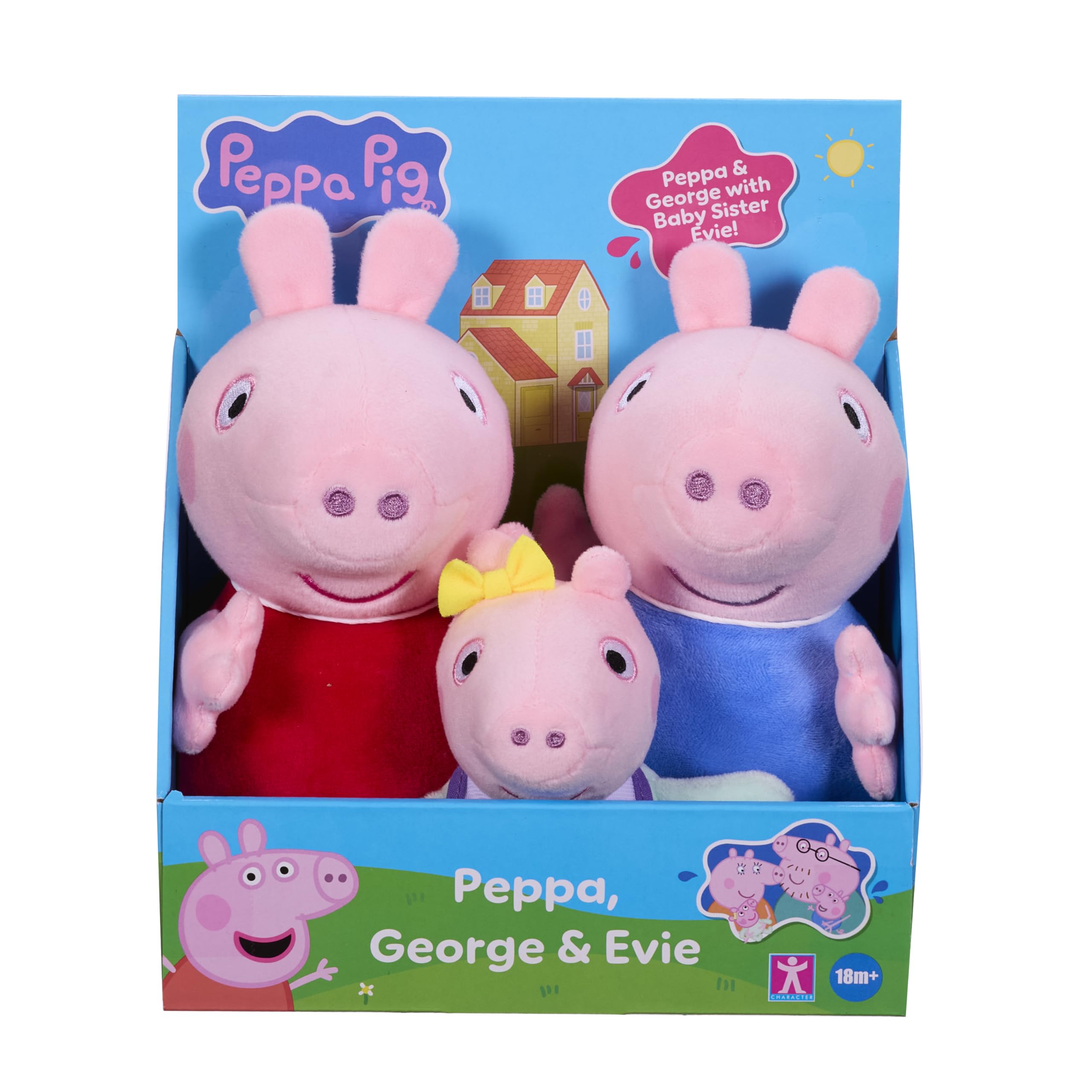 Peppa Pig plush set featuring Peppa for cuddly playtime.