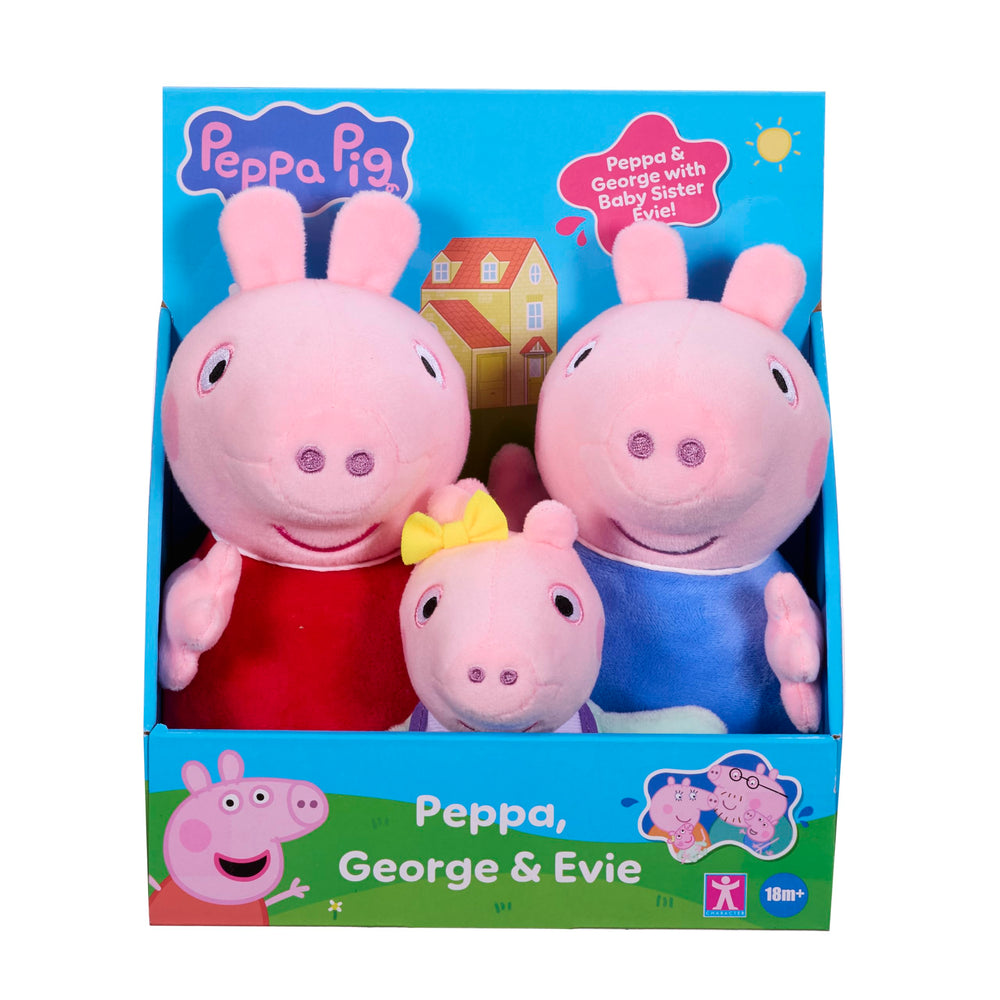 Peppa Pig plush set featuring Peppa for cuddly playtime.