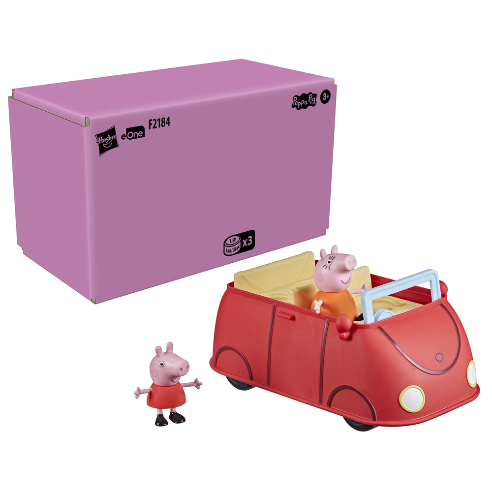 Peppa Pig red car trunk opens for storage and pretend play