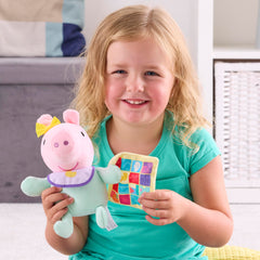 Peppa Pig Evie plush offers soft comfort during stories.