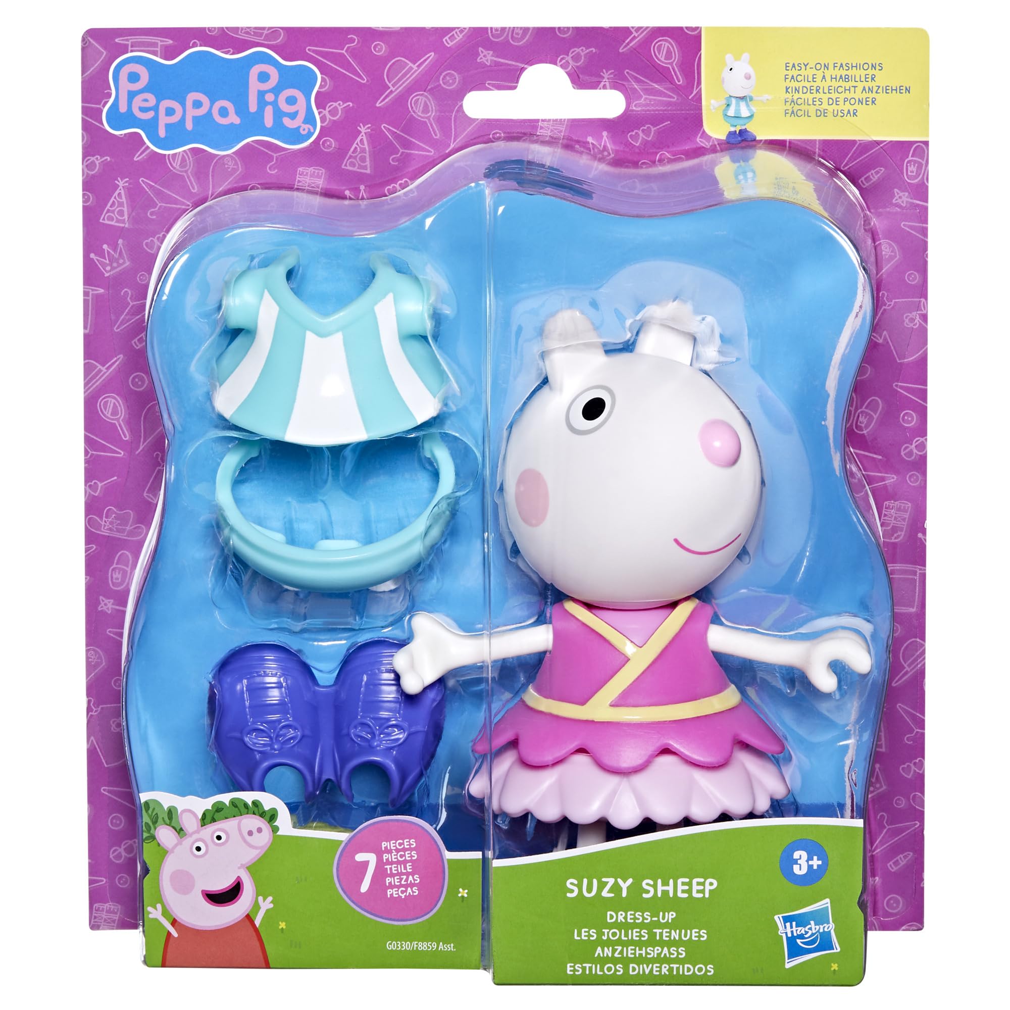 Peppa Pig Suzy Sheep jersey accessory supports active pretend play for soccer practice.