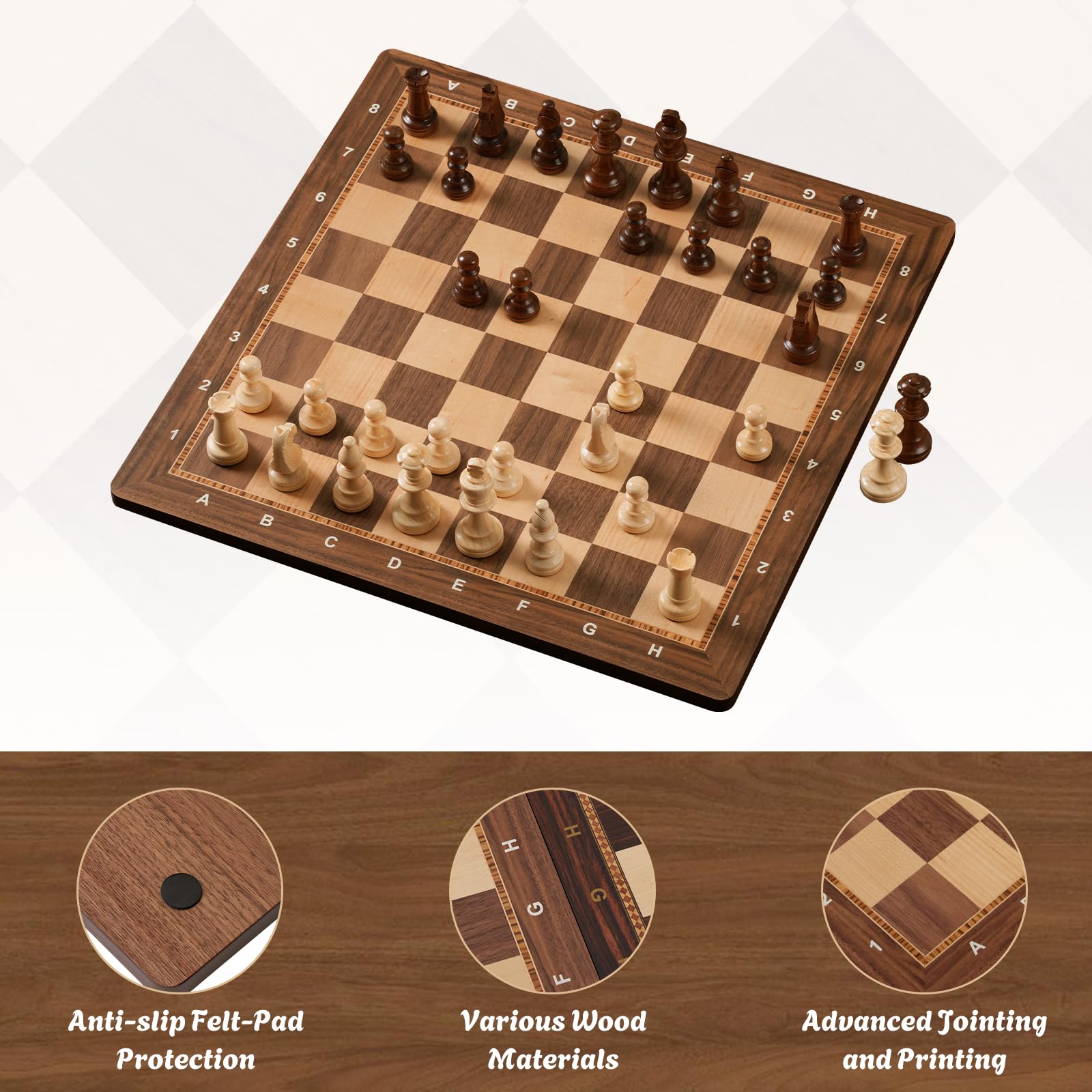 Secure non slip base with felt pads protects tables during games
