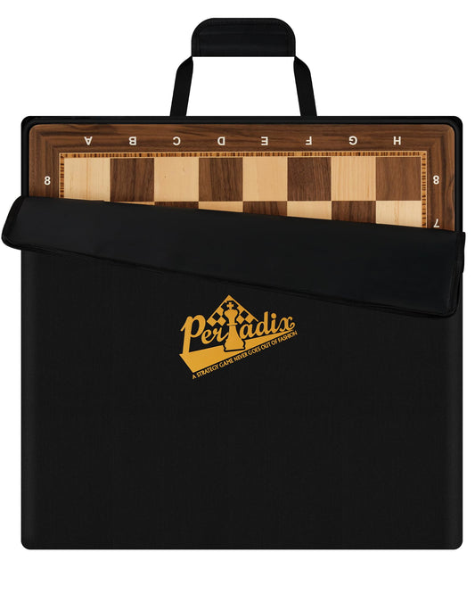 Peradix wooden chess board with walnut and maple inlay for elegant tournament ready play