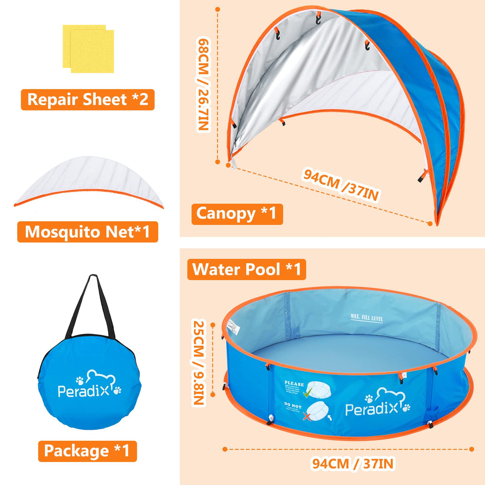 Peradix sunshade roof offers generous shade area on sunny days