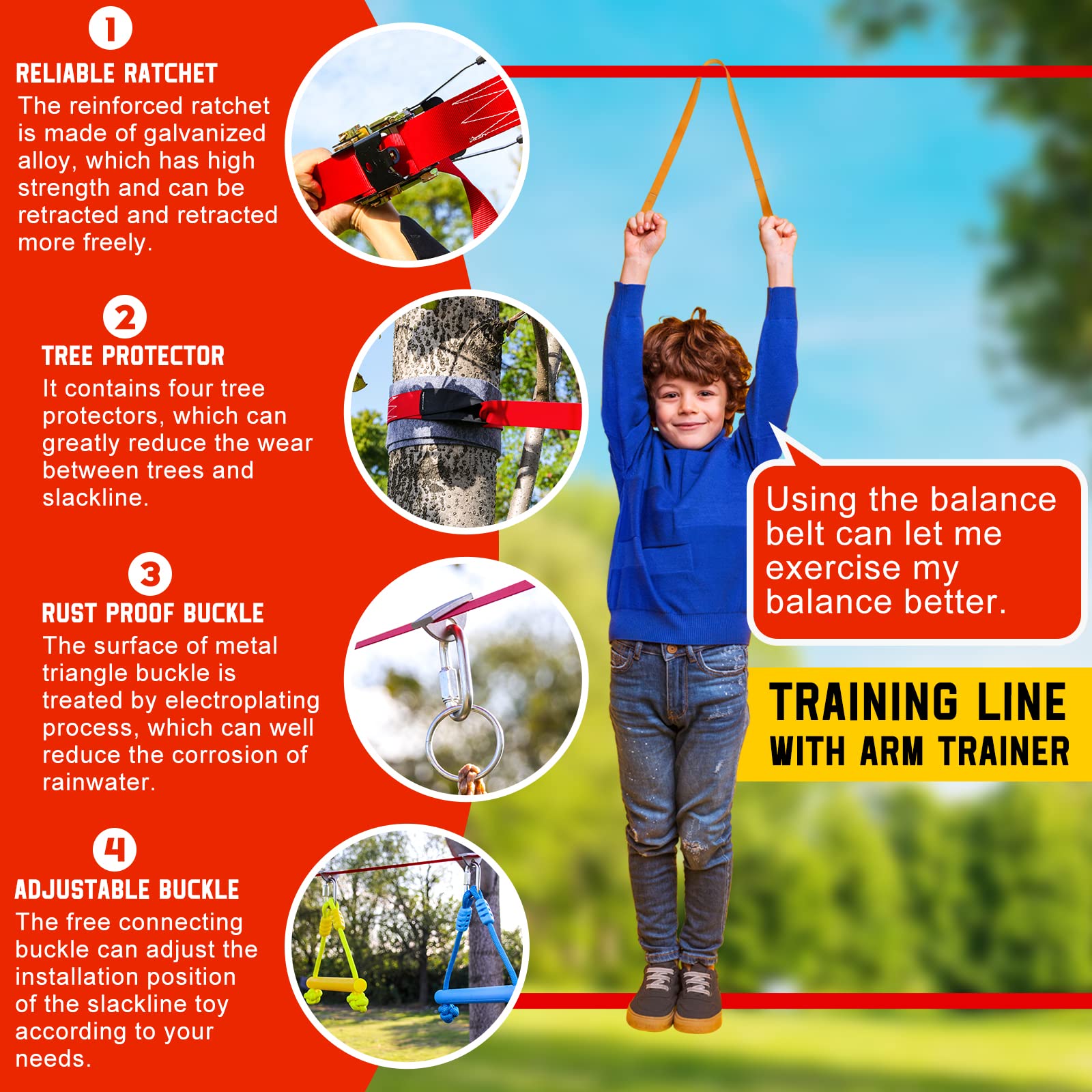 Perantlb Ninja swings included for sunny play sessions and social fun.