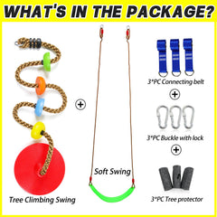 Perantlb red disc swing seat delivers comfortable, secure seating for backyard adventures.