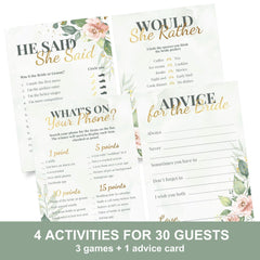 Perfect Occasion four-activities set showcasing four engaging games for guests