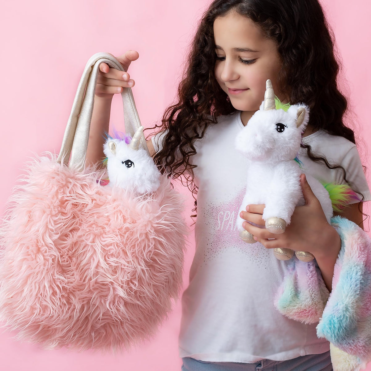 Perfectto Design unicorn mommy unicorn plush set for imaginative play and cuddles