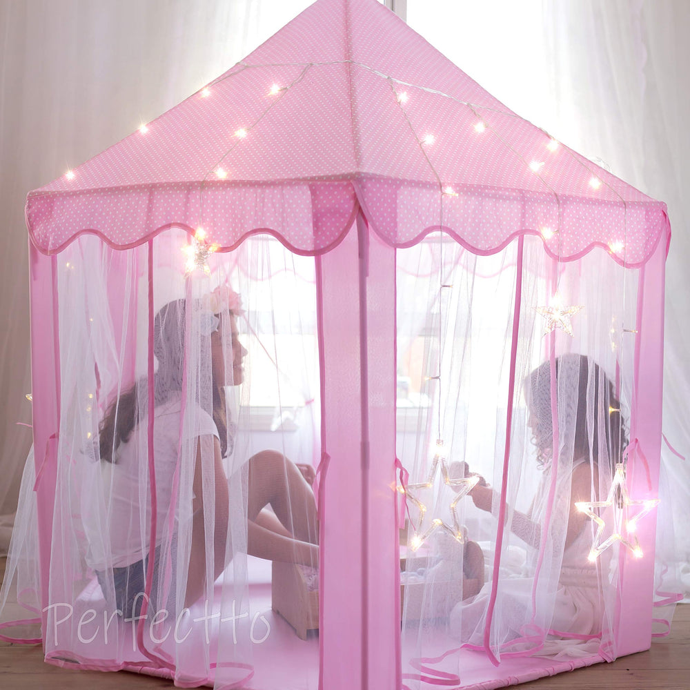 Perfectto Princess Castle Tent assembly is quick and simple.