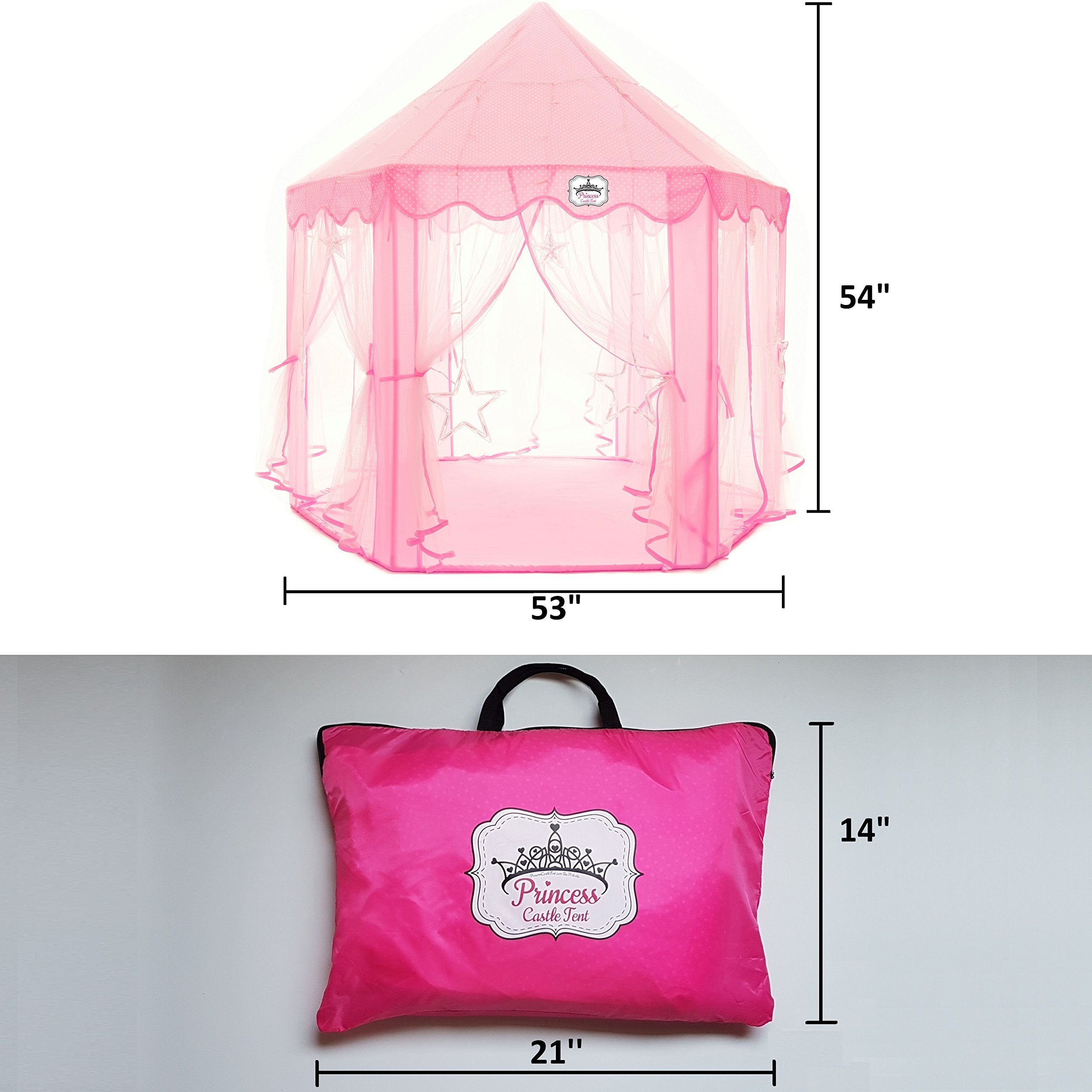 Perfectto Princess Castle Tent versatile space for reading and dress-up.