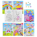 PERFQU 12-pack Easter coloring books with classic bunnies and eggs for kids' activities.