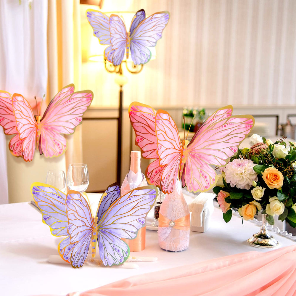 PerKoop large butterfly centerpiece set enhances room ambiance.