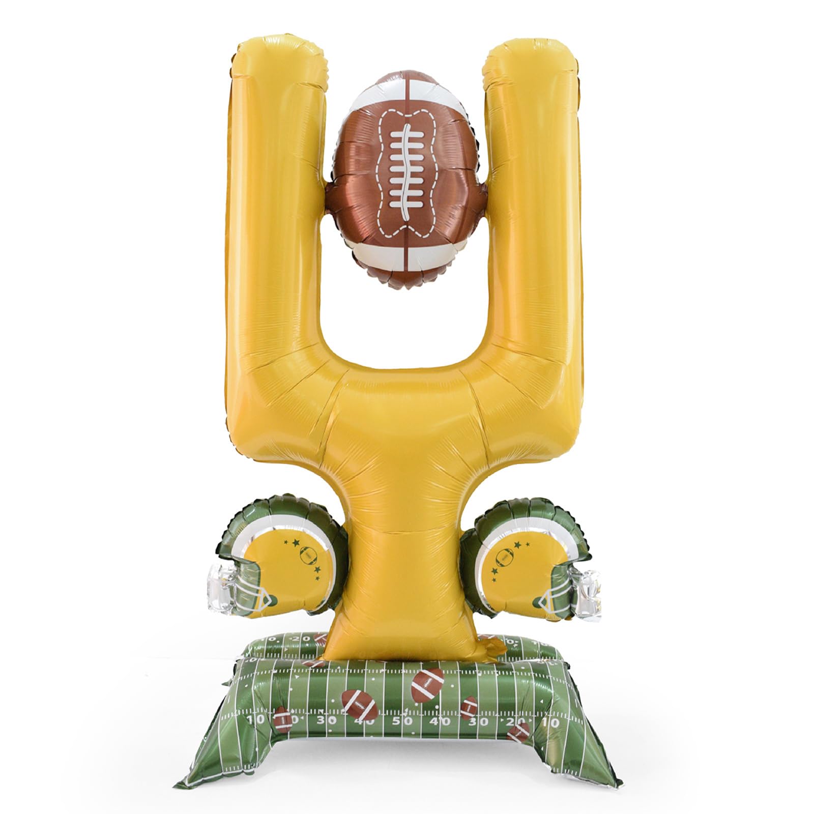 Permcoly giant football goal post balloon as a bold centerpiece.