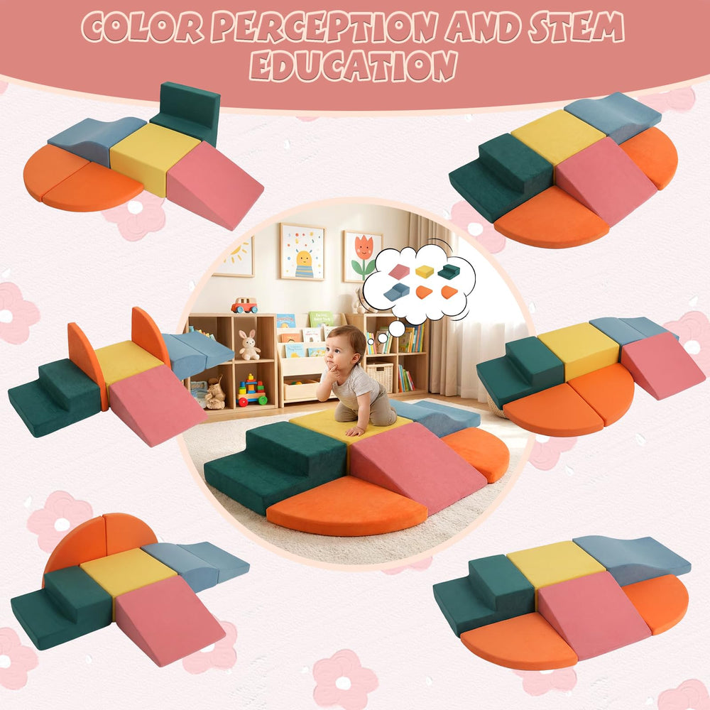Pernasal foam climbing blocks open-ended play encourages kids to invent obstacle courses and forts.