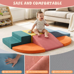 Pernasal foam climbing blocks tool-free assembly allows quick setup and clutter-free storage.