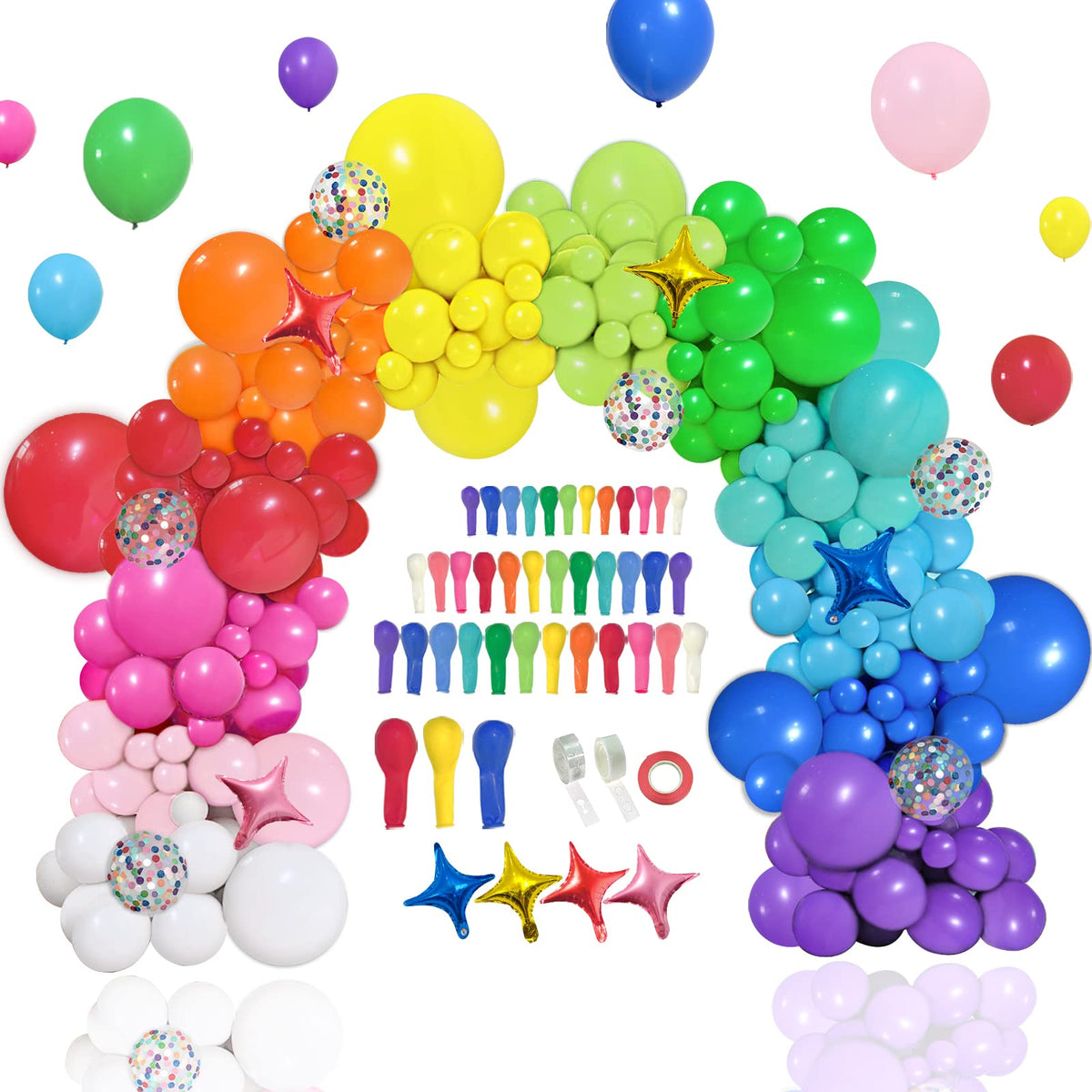PERPAOL rainbow balloon arch kit creates a vibrant celebration backdrop