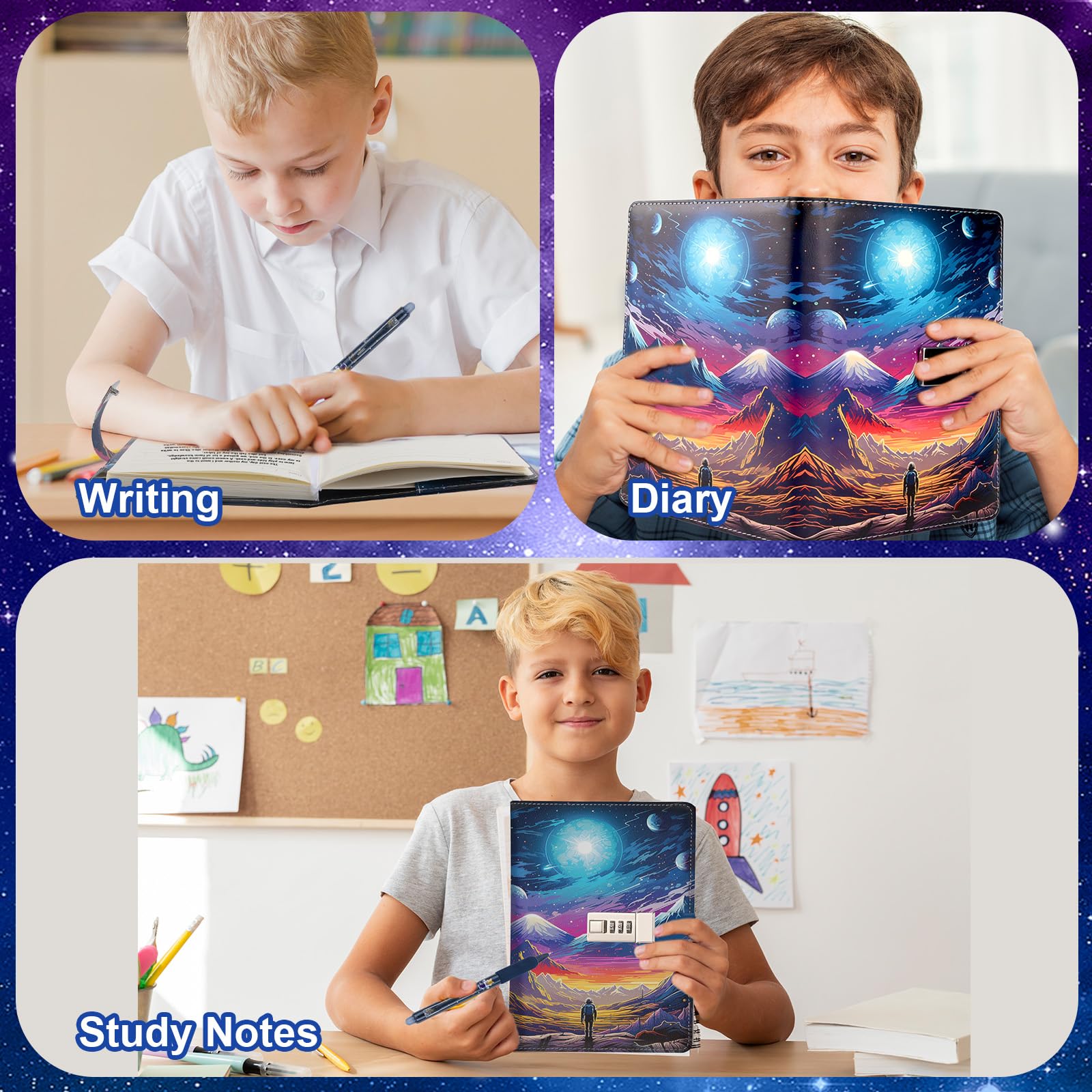 Perpetily Diary with Lock waterproof PU cover protects against moisture.