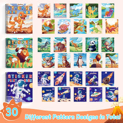 PERRYHOME dinosaur sticker scene inside promotes fine motor skills during play