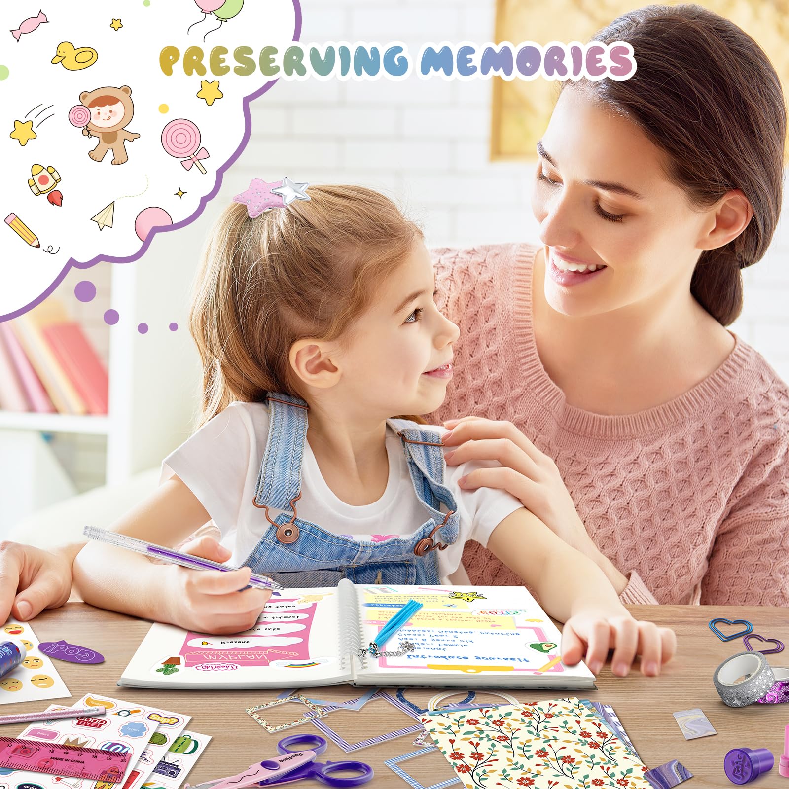 PERRYHOME glitter tape and stickers add sparkle to journaling.