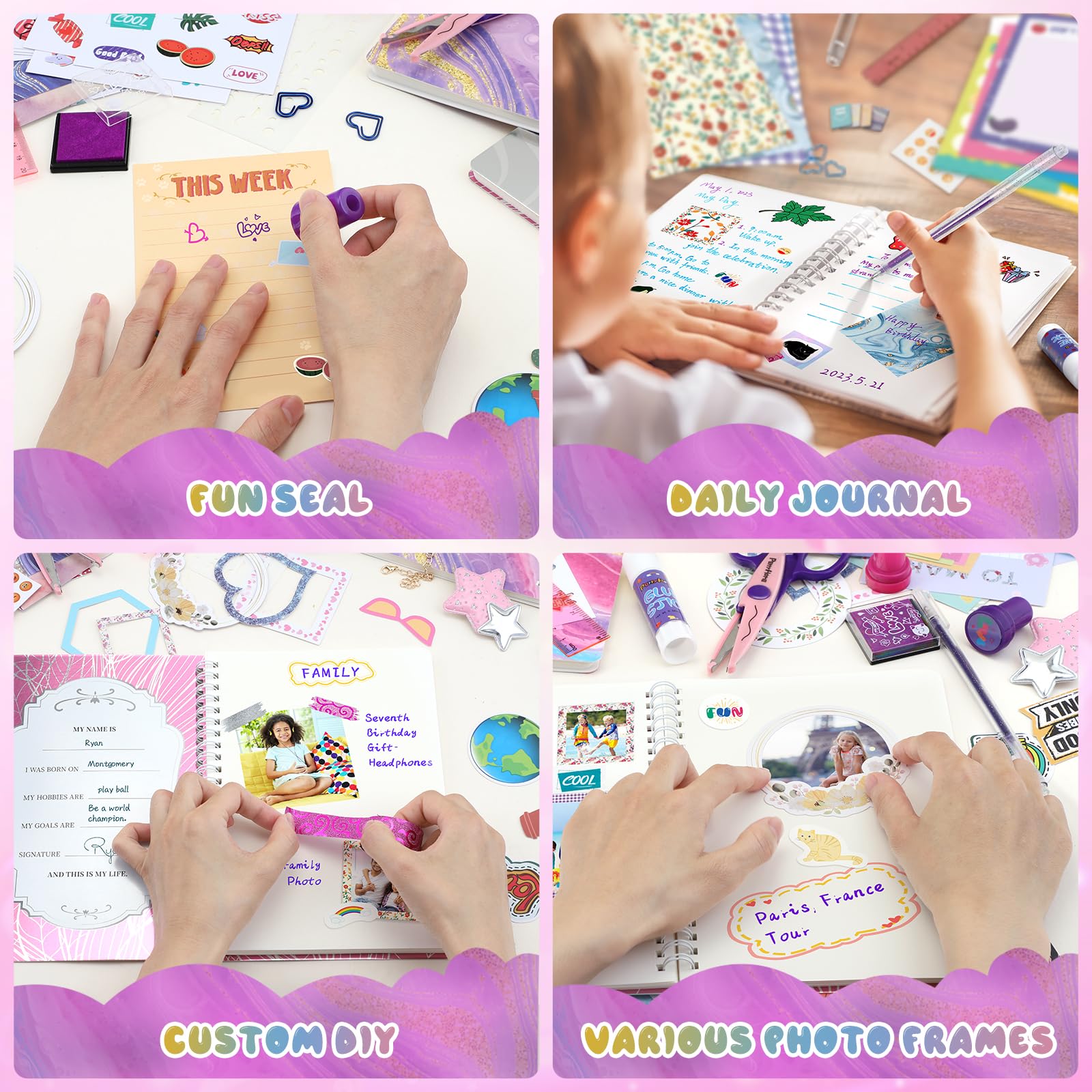 PERRYHOME clipboards and frames organize pages during crafts.