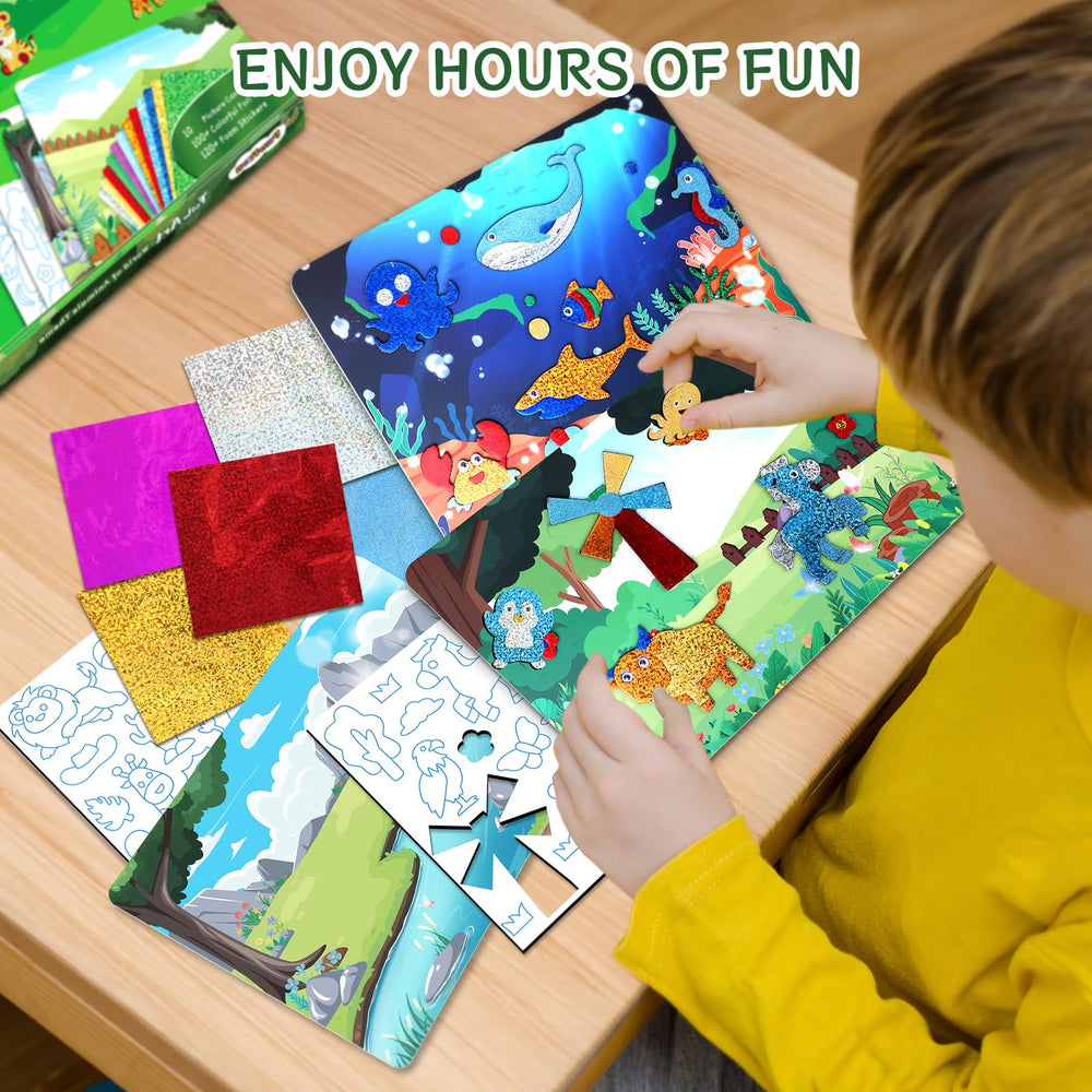 PERRYHOME picture canvases providing guided templates for easy foil art projects.