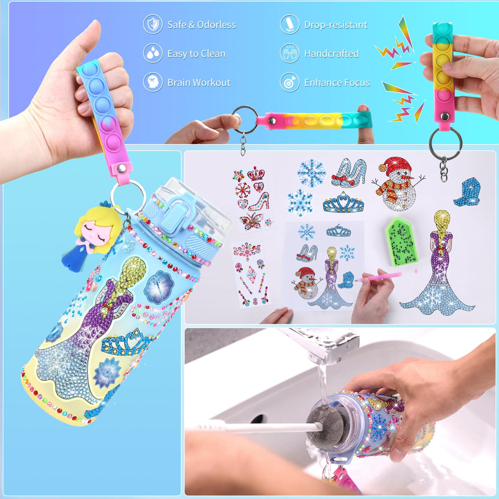 PERRYHOME Frozen Water Bottle Kit mini keychain for portable school carry