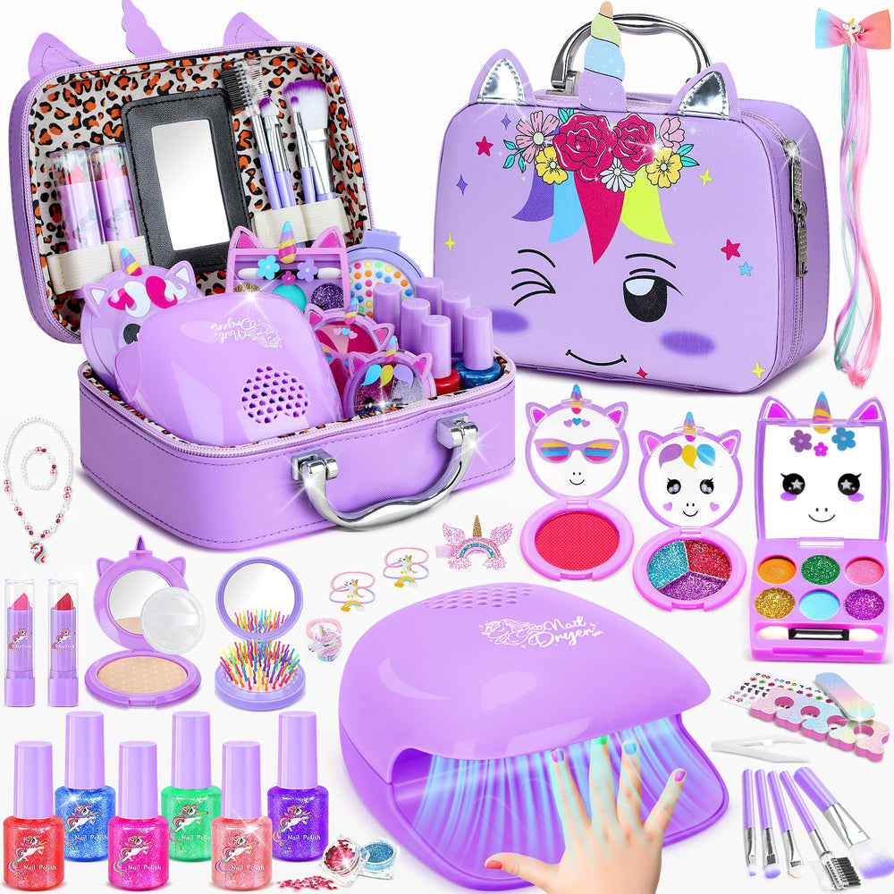PERRYHOME unicorn 2in1 makeup kit encourages imaginative dress-up play.