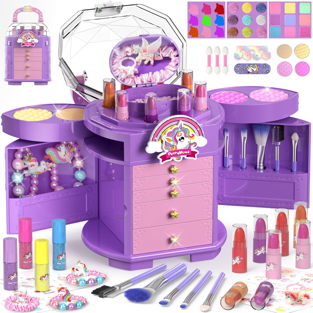 PERRYHOME Kids makeup set featuring 63 pieces for imaginative play