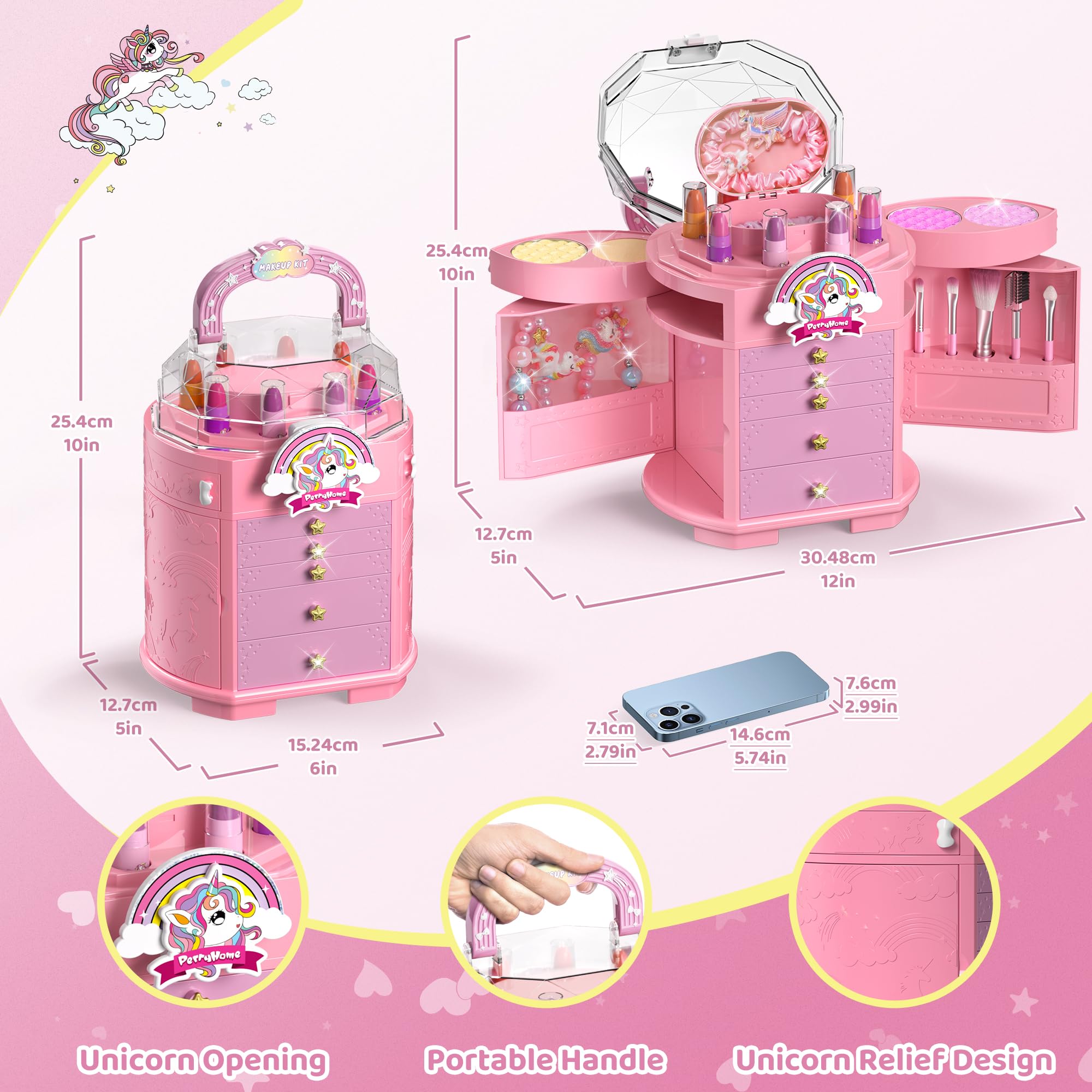 PERRYHOME Kids Makeup Set-dress-up-accessories: charming extras to complete fairy-tale outfits.
