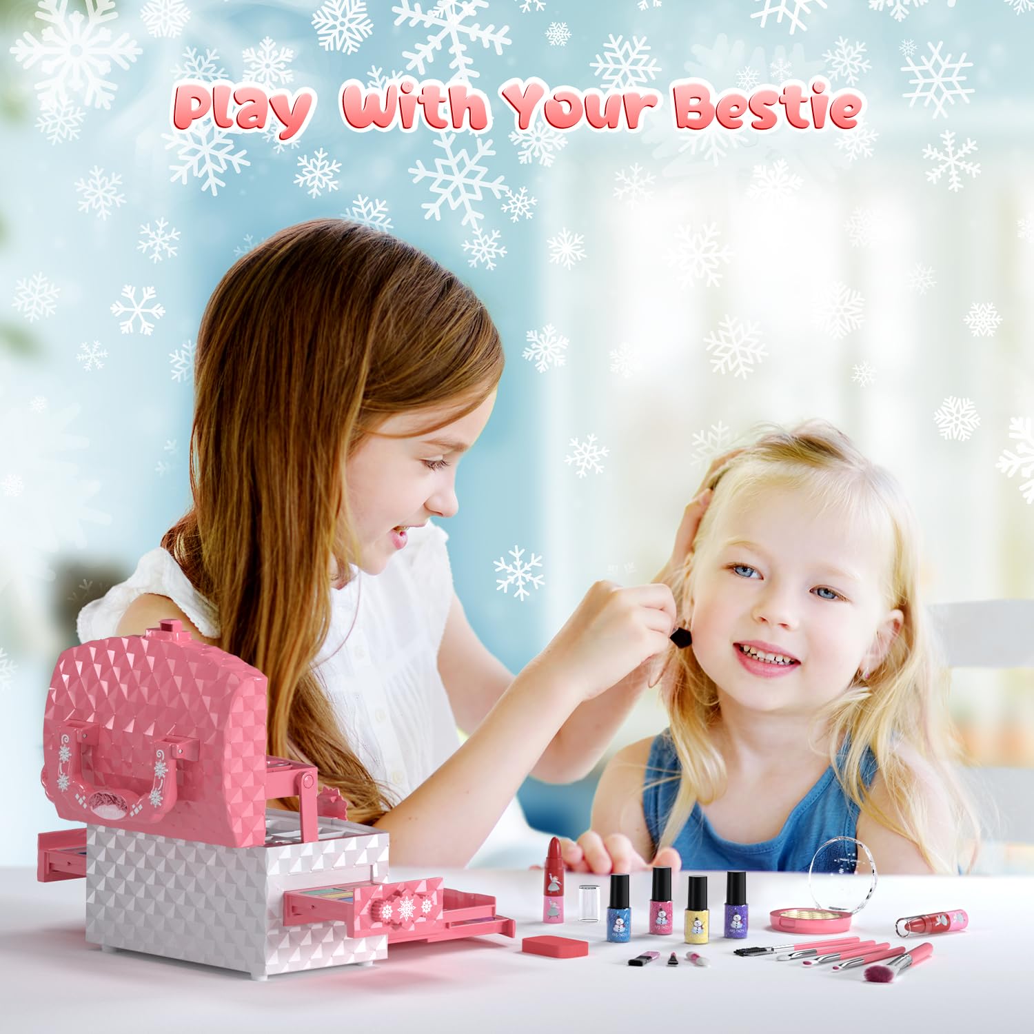 PERRYHOME lip gloss and nail polish trio for safe dress-up fun and easy cleanup.