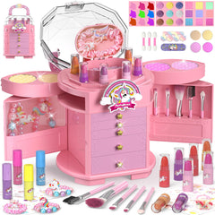 PERRYHOME Kids Makeup Set unicorn-stars: playful unicorn design encourages imaginative dress-up play.