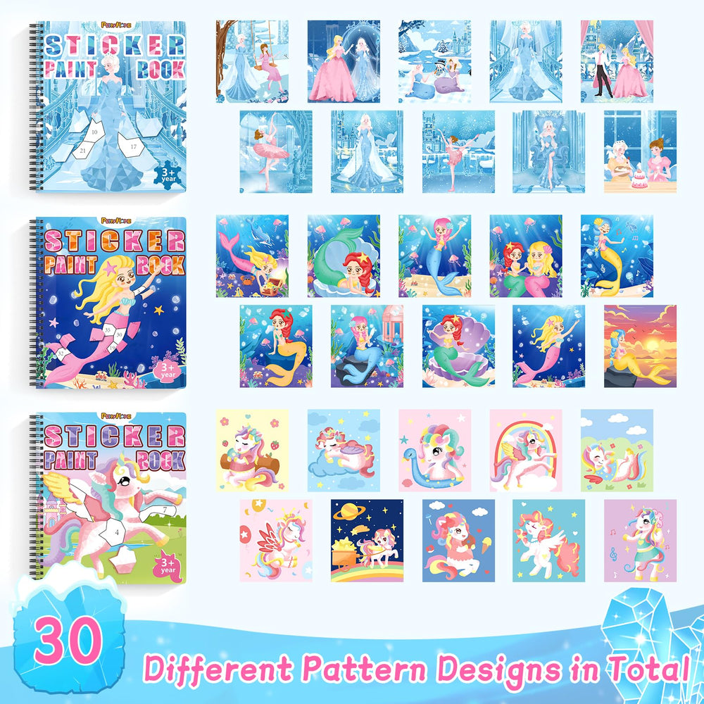 PERRYHOME mermaid sticker book offers engaging seaside fantasy for hands-on color-by-number activity.
