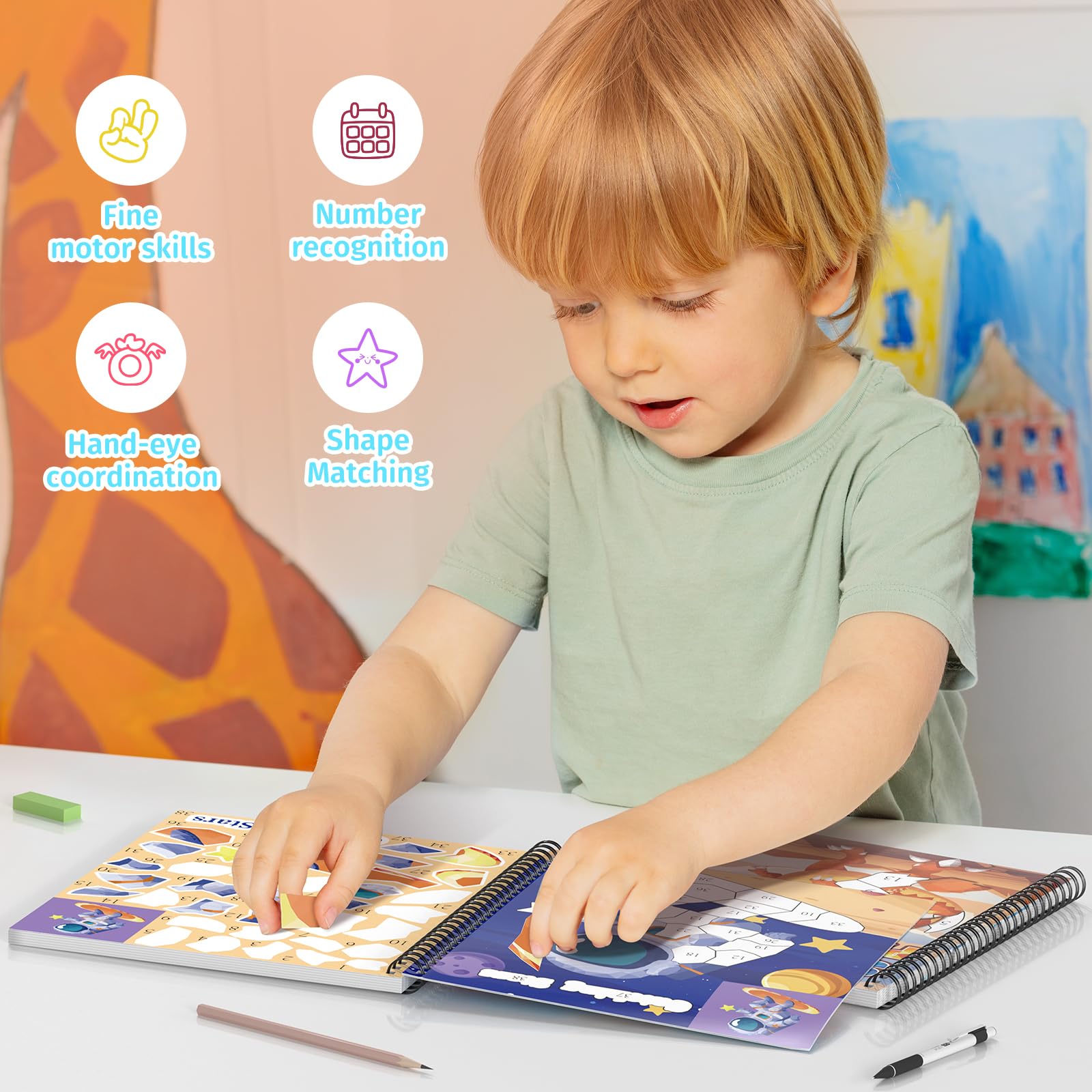 PERRYHOME spiral binding design lays flat for easy sticking sessions