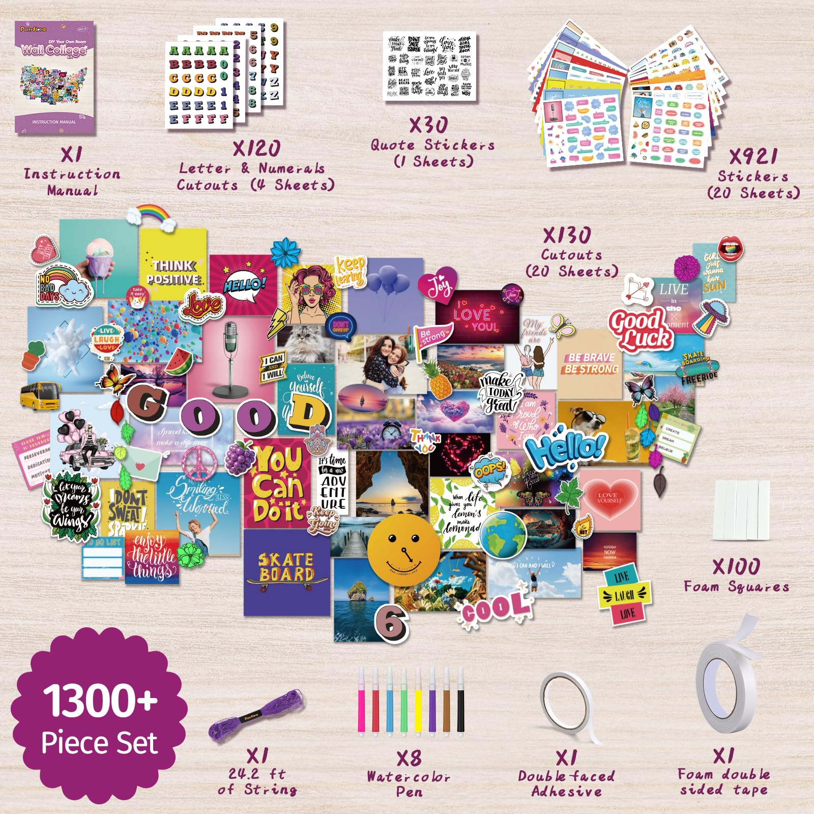 PERRYHOME teen room decor ideas with collage kit demonstrating personalized wall designs.