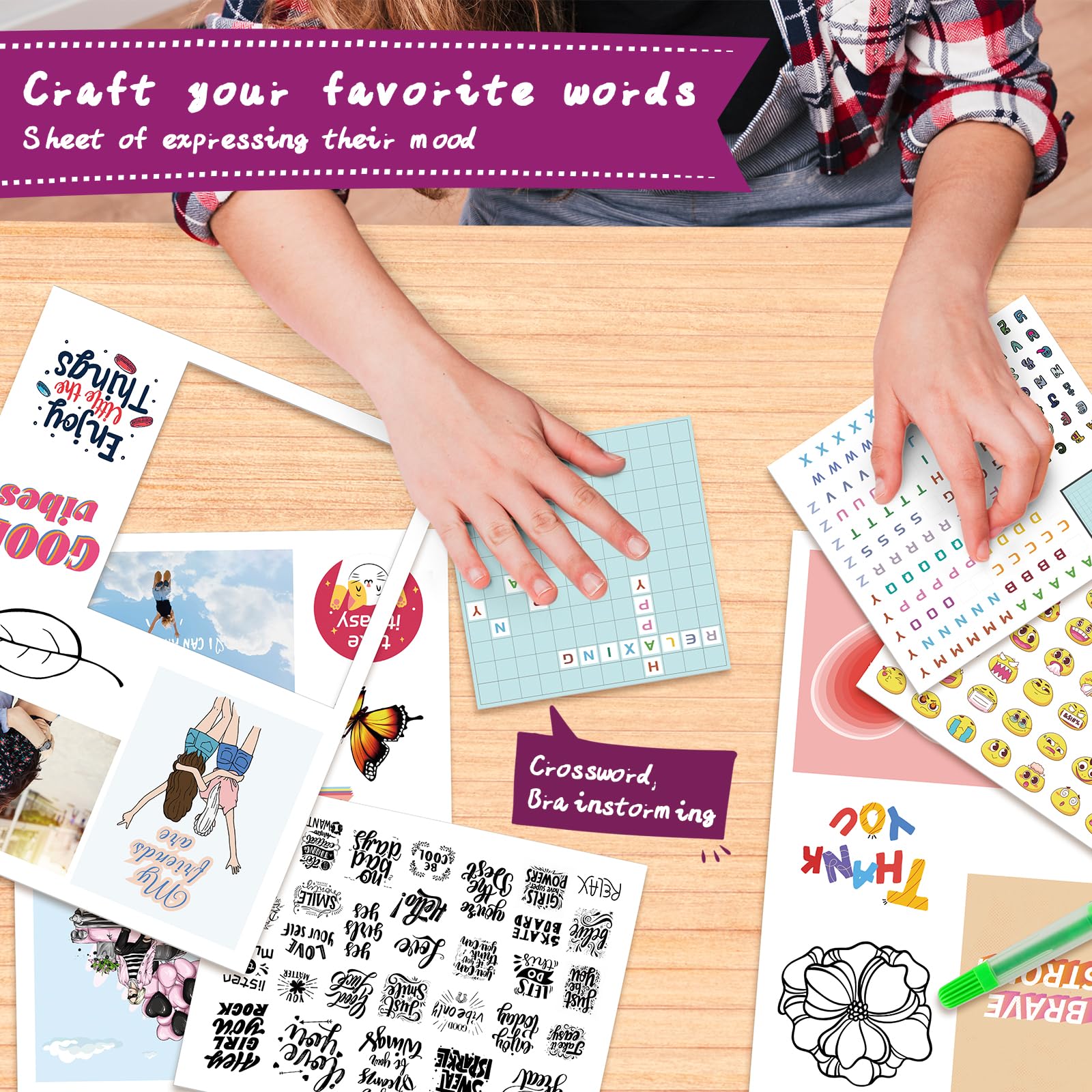 PERRYHOME watercolor pens included to add color and accents to any collage.
