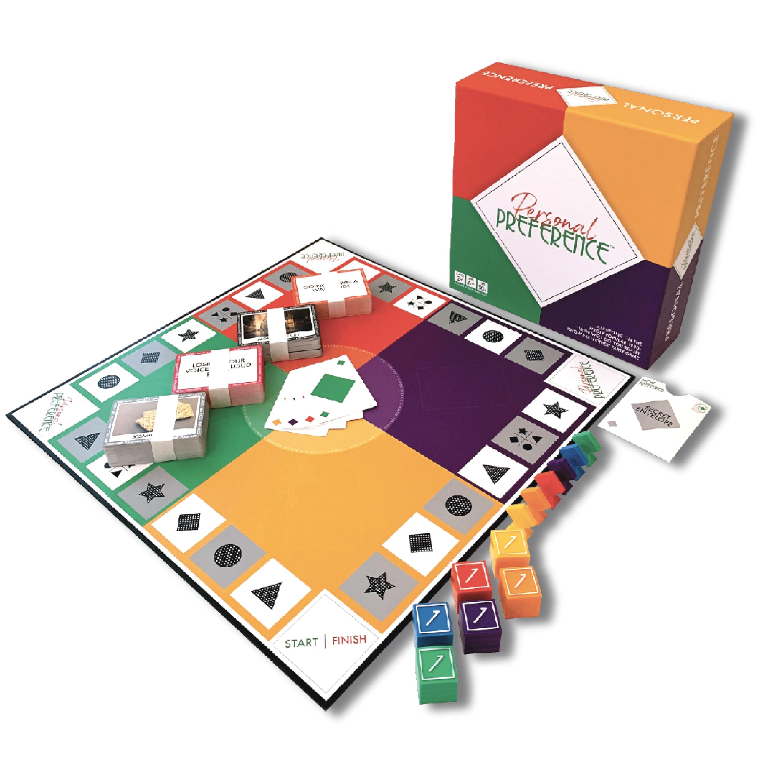 Personal Preference cards spread illustrating four-card ranking setup for social gameplay.