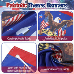 Peryiter patriotic banner in red, white, and blue for festive setup