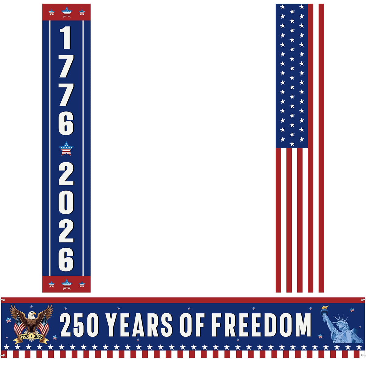 Peryiter 250th anniversary banner with eagle for outdoor display