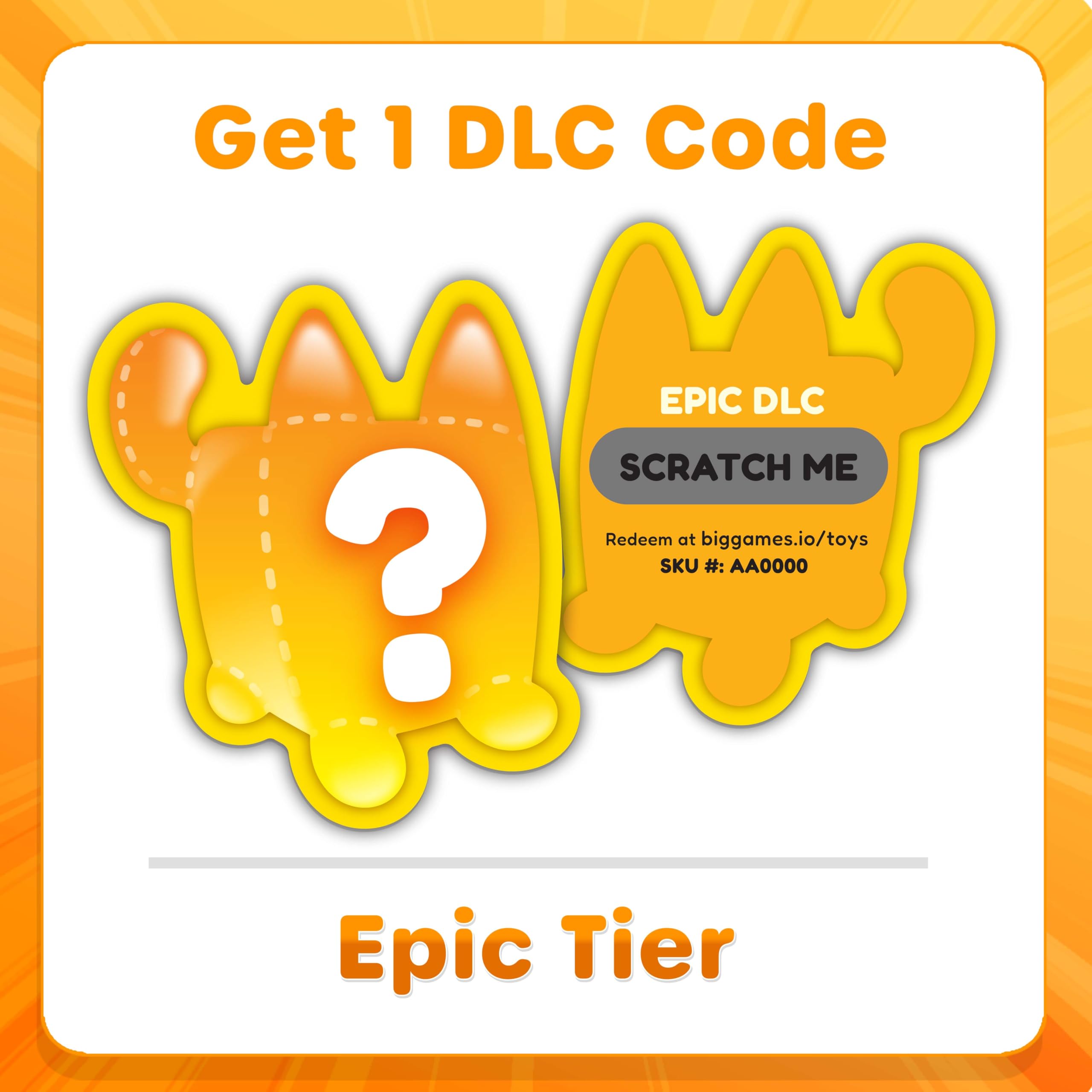 Pet Simulator Epic DLC code card included for in-game rewards.