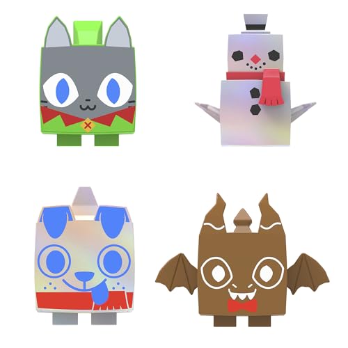 Twelve exclusive seasonal Pet Simulator figures with snowman bonus for display.