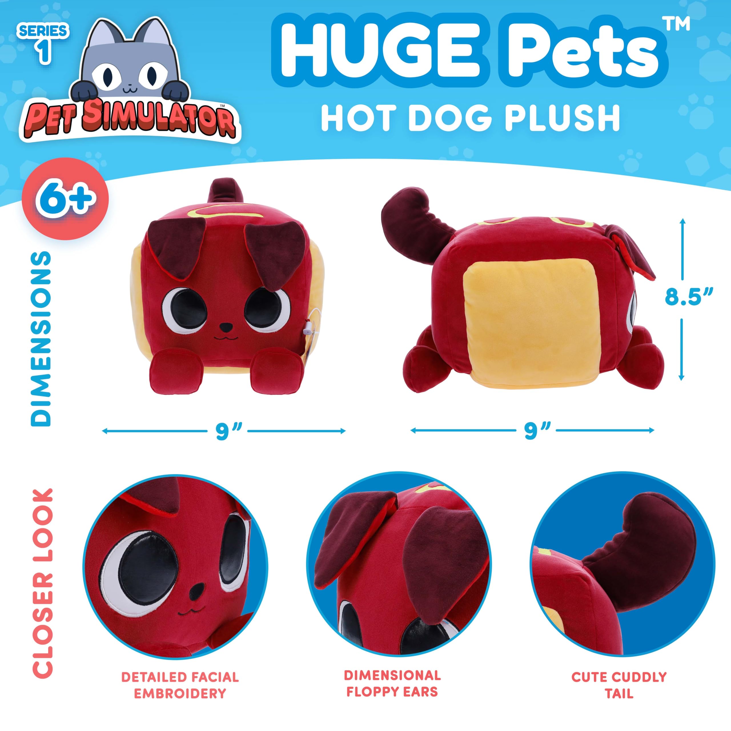 Exclusive DLC code included with Pet Simulator Hot Dog Huge Pet Plush.