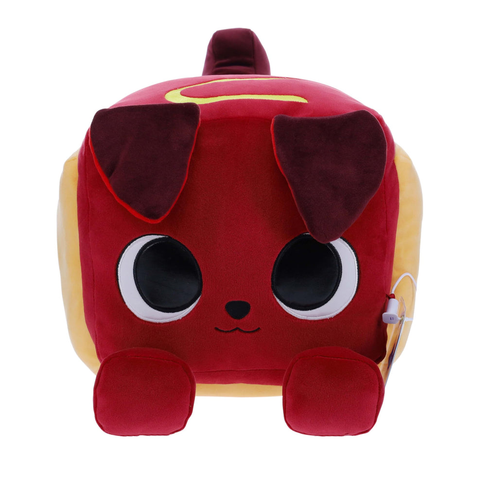 Close-up of embroidery detail on Pet Simulator Hot Dog Huge Pet Plush.