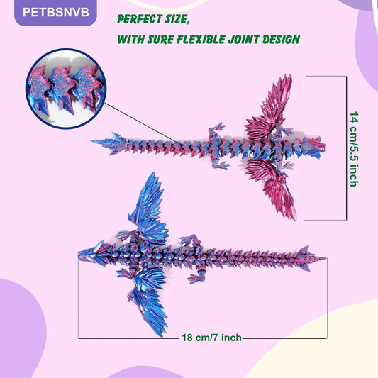 PETBSNVB articulated dragon figure offers poseability for dynamic desk setups.